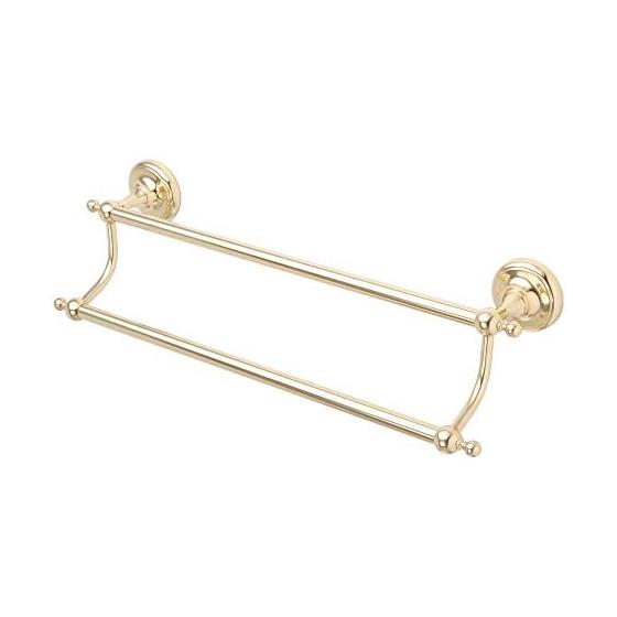 (DTB-FEMI-35-PB)(YBB180-PB) Brass Double Towel Bar Hanger for 2 Towels Gold Gold