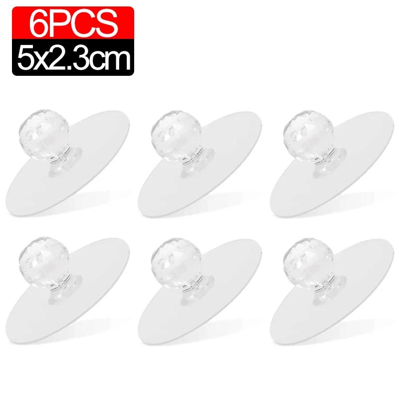50/2pcs Transparent Crystal Door Knobs Cabinet Drawer Door Knobs Handles Self-adhesive Handle with Hook Function Door Wall Decor