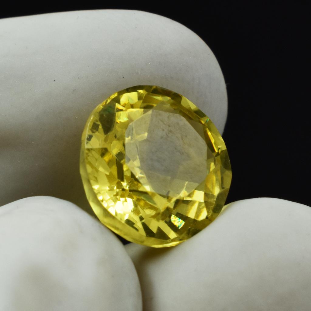 AAA+ Yellow Sapphire   Rare Round Cut 9.85 Ct Natural Loose Gemstone
