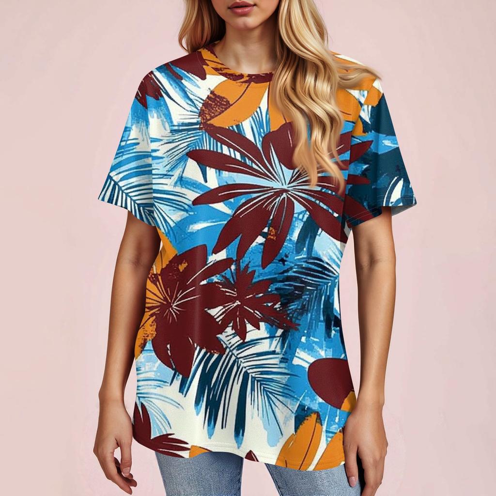 Modisches, lässiges Pullover-Oberteil mit kurzen Ärmeln und Rundhalsausschnitt für Damen