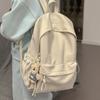 Schoolbag: Fashionable and Fresh Schoolbag, Large Capacity for Girls, High School, Junior High School, Simple Solid Color, Versatile Commuter Backpack