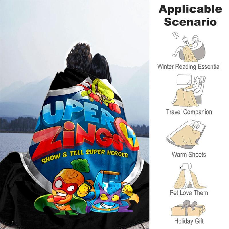 1pc Blanket Superthings Print Design, Lightweight Blanket for Sofa, Bed- Soft &Warm, Gift for All Seasons like Christmas, Halloween