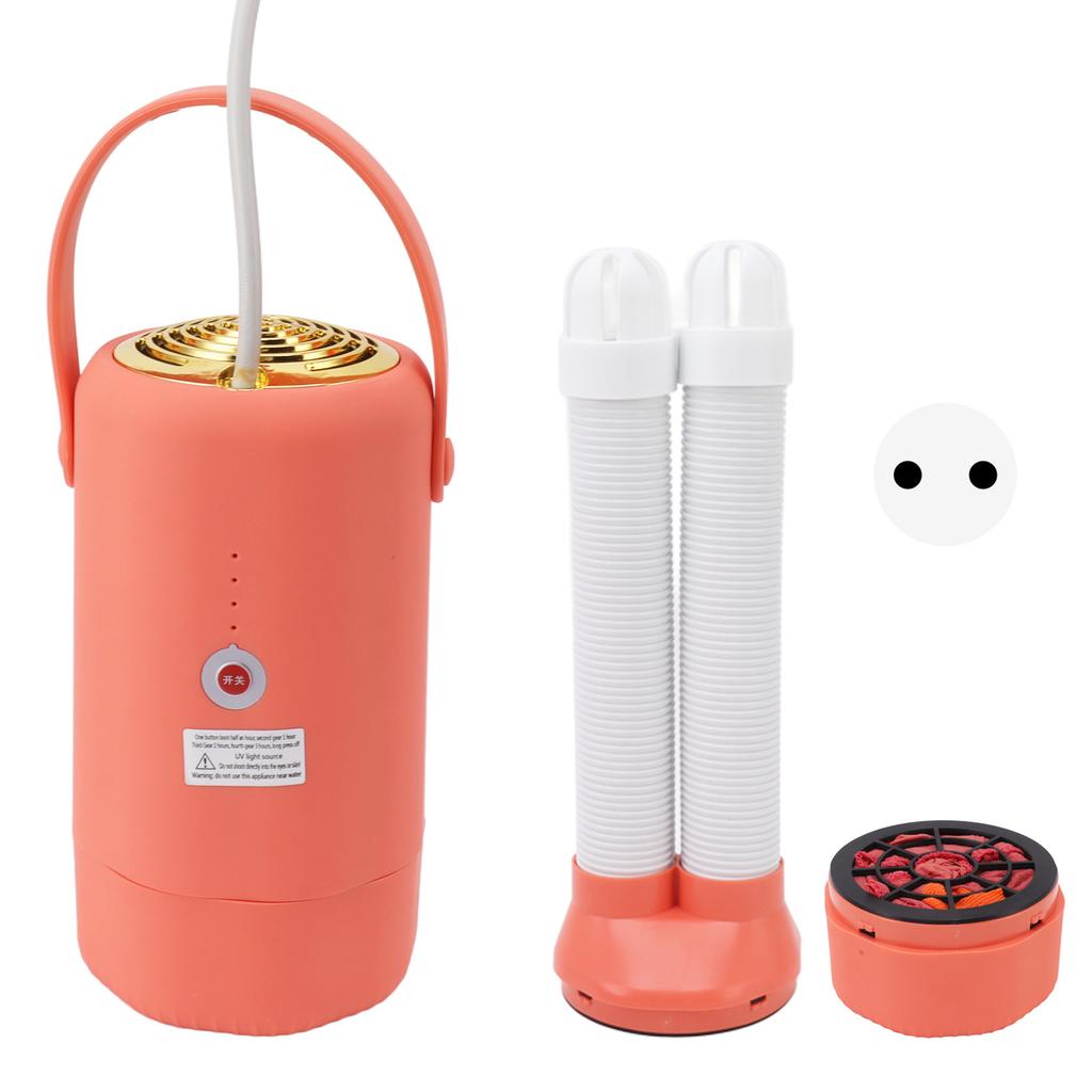 Orange Electric Portable Dryer Travel Clothes Dryer 4 Wind Speed Mini Small Dryer Machine with Shoe