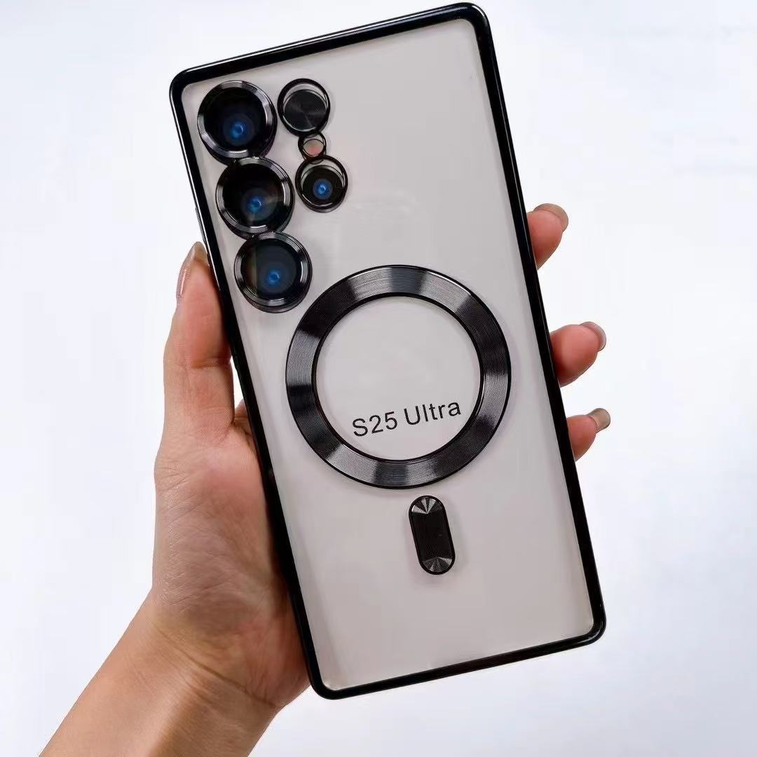 

Samsung S24 Dustproof Net Mobile Phone Case CD Pattern Galaxy S25 Ultra Magnetic 11 Plating Case S23PLUS Suitable S23