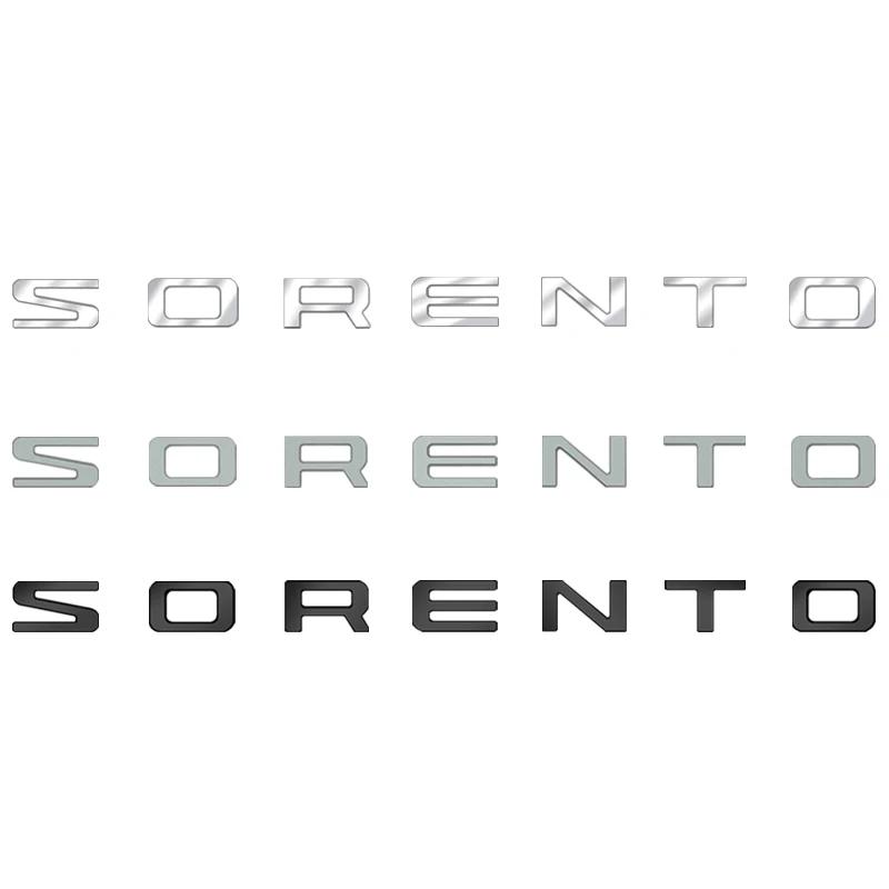 For KIA SORENTO Car Styling Letter Emblem Rear Trunk Body Front Hood Badge Sticker Accessories Decoration