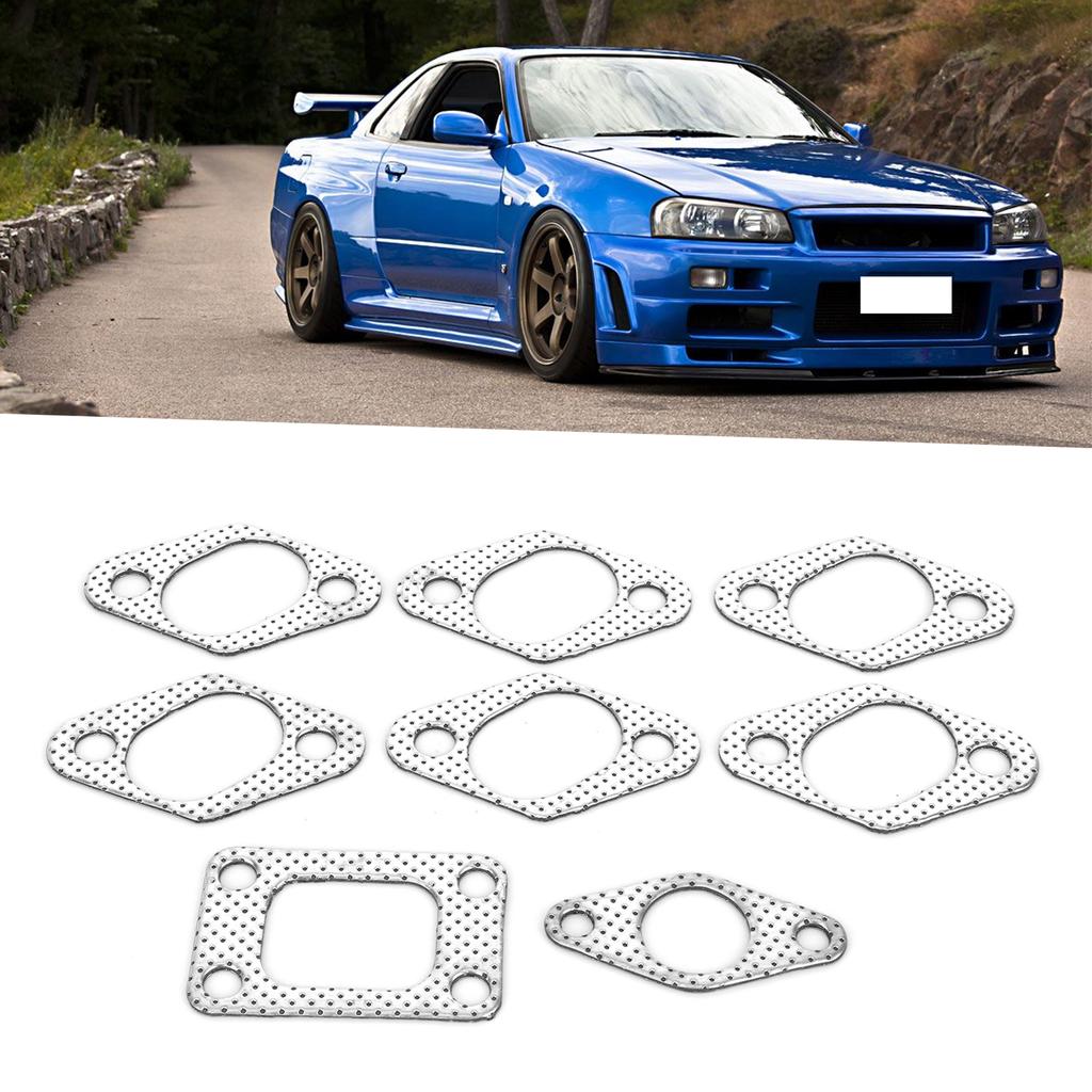 8pcs Exhaust Manifold Gasket Set Fit for NISSAN SKYLINE R32 RB20DET R33 RB25DET