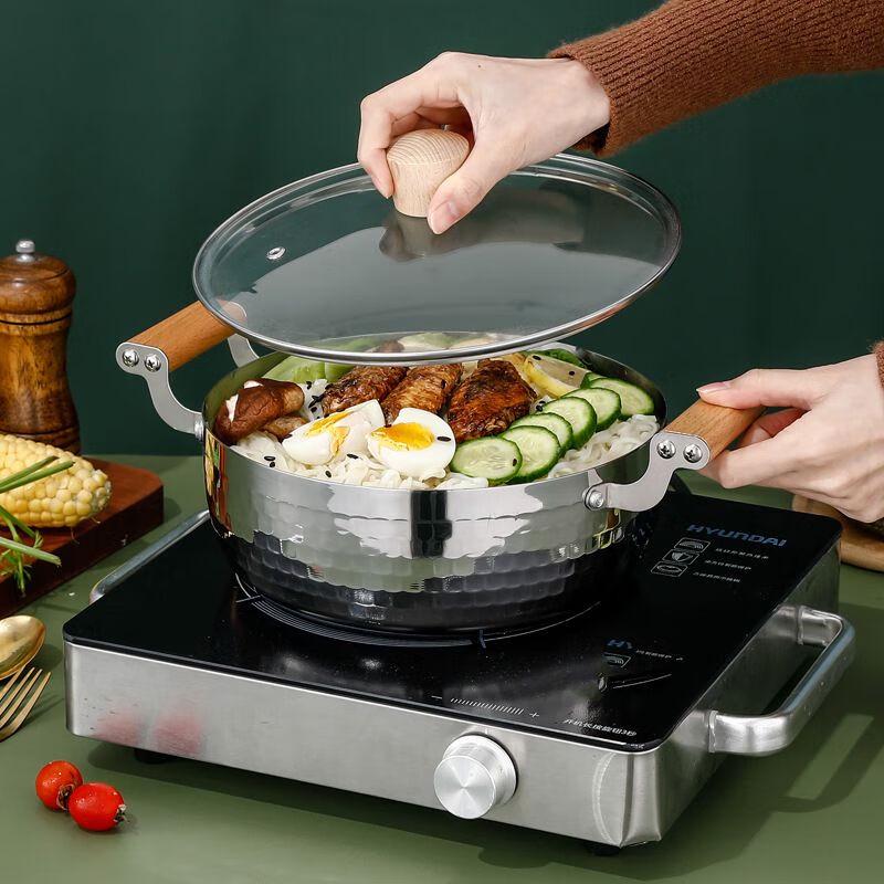 Baldr Stainless Steel Double Handle Hammered Pot