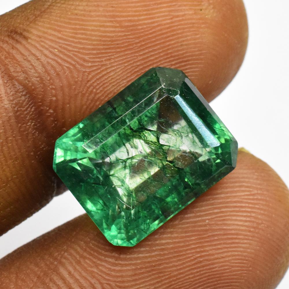 Natural Green Emerald Loose Gemstone 9.55 Ct with Emerald Cut for Jewelry Making and Gem Collections