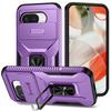 Slide Lens Protector Phone Case for Google Pixel 9A 9 Pro XL Cover Metal Ring Kickstand Car Mount Pixel 7 8 Pro Phone Shell