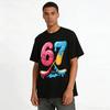 Cute 67 Donut Ice Hockey Print Casual Short Sleeve T-Shirt Pure Cotton T-shirt