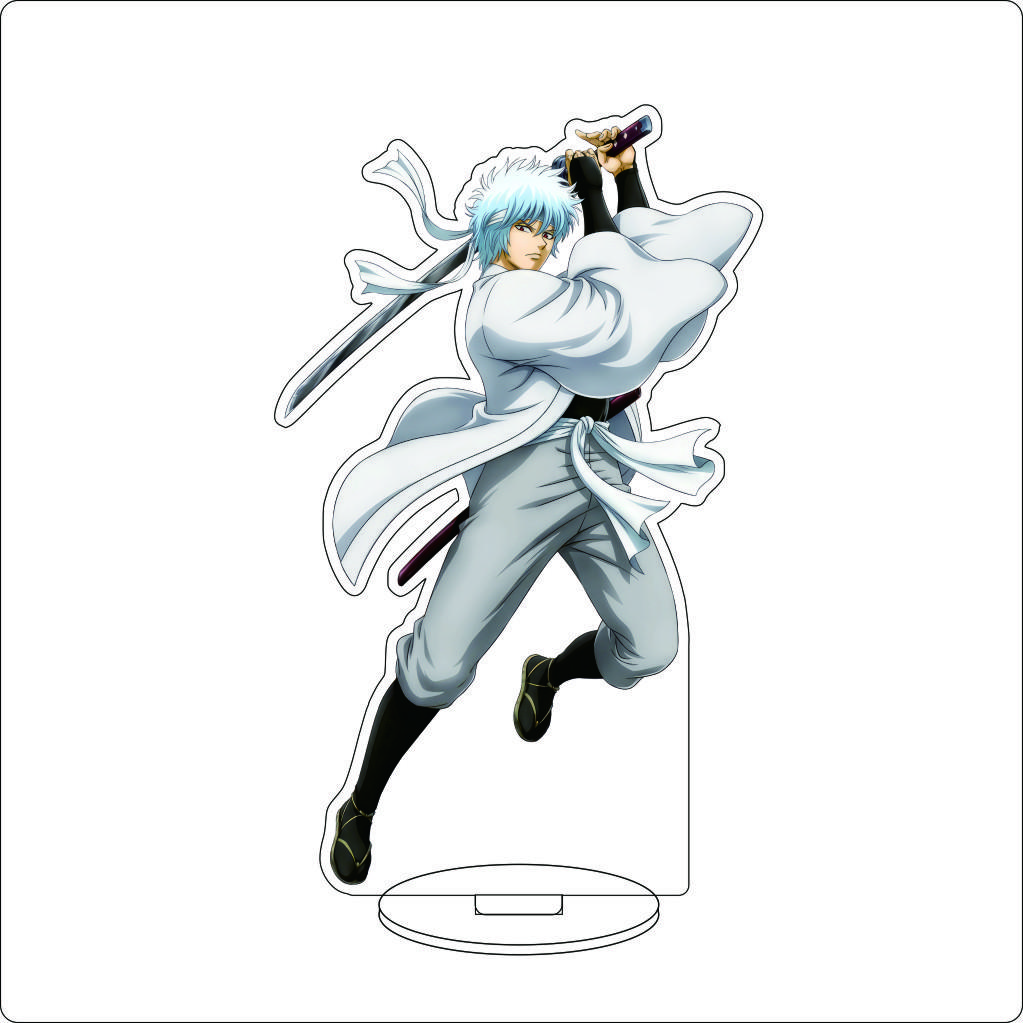 16CM Anime Gintama Cosplay Acrylic Stand Ornaments Kagura Kondou Isao Katsura Kotarou Sakata Gintoki Figure Stand Gifts