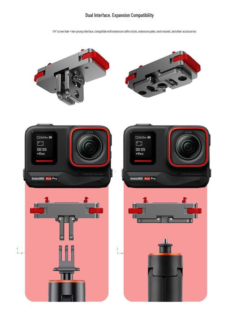 YingShi X5 Magnetic Quick Release Base Set for Panoramic Insta360 Sports Cameras