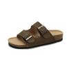 Women's Retro Genuine Leather Birkenstock Shoes, Inner Height-Increasing, Single Strap Beach Slippers, Sizes 35-46 Available