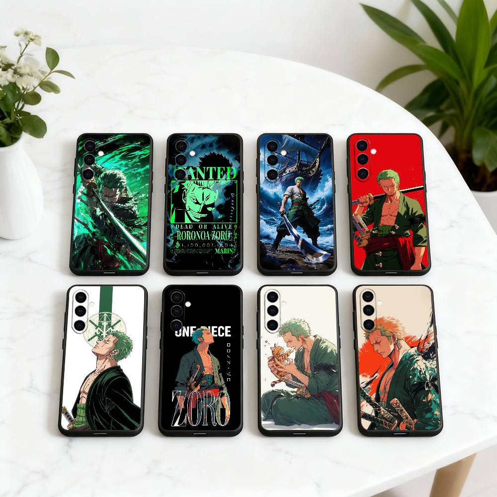 COOL O-one P-Pieces Z-Zoro-ES Phone Case For Samsung Galaxy A73,A72,A71,A70,A53,A52,A51,Soft Silicone Black Cover