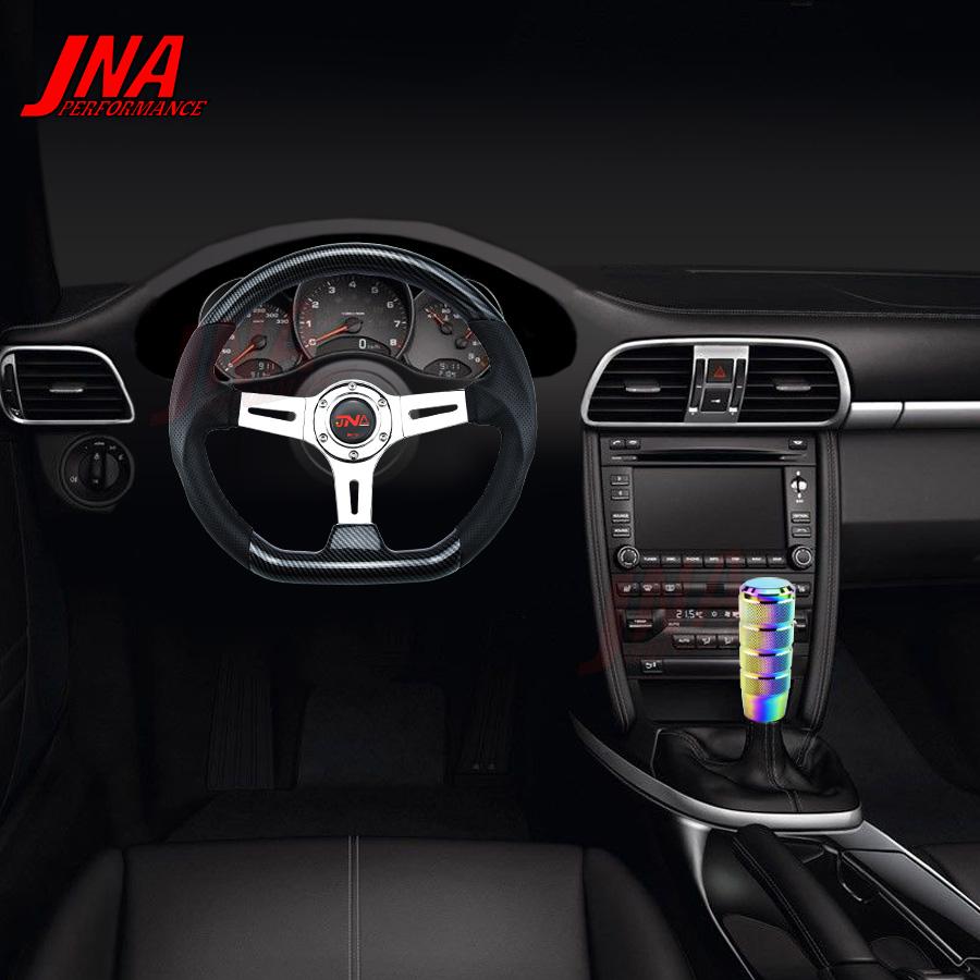 3-Spoke Carbon Film D-Shape Steering Wheel Vintage JDM Deep Dish Racing Steering Wheel PC-ST59