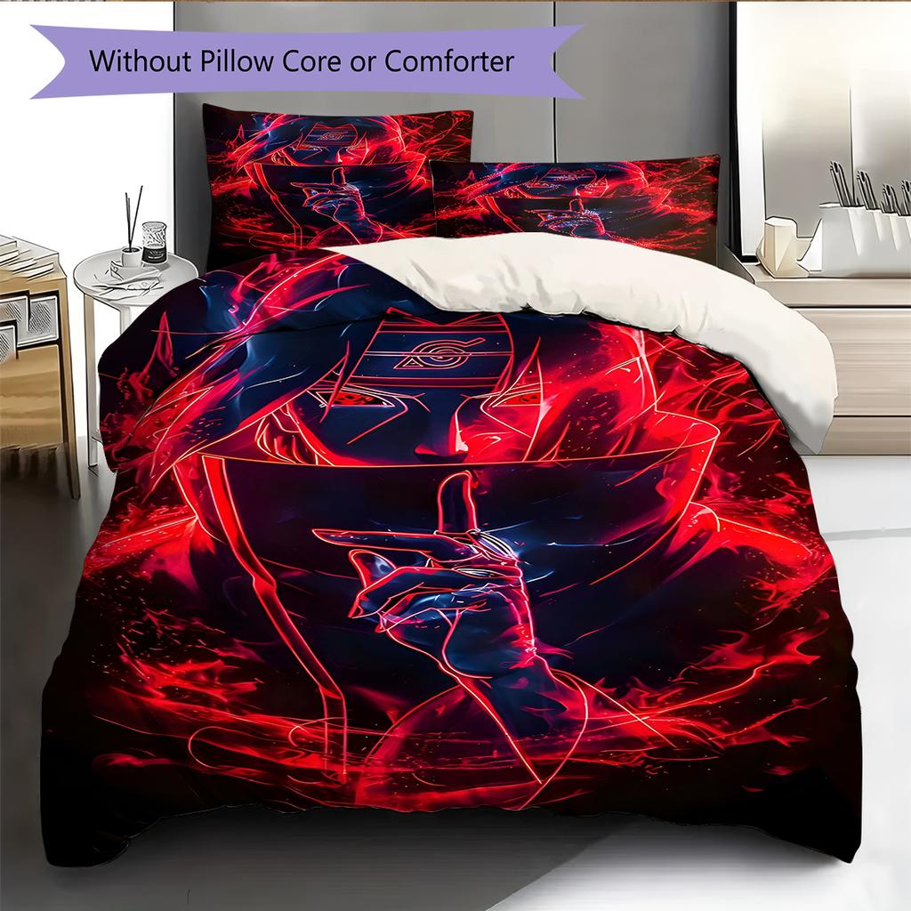 Juego de Ropa de Cama con Estampado de Dibujos Animados Colcha Funda de Colcha Funda de Almohada Decoración del Hogar Regalo de Cumpleaños (1 * funda nórdica + 2 * fundas de almohada, sin núcleo)