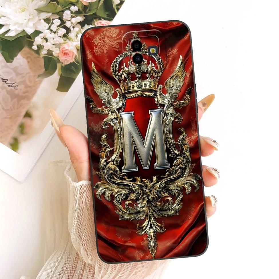 For Samsung Galaxy J6 Plus Case Cover Luxury Fashion A-Z Letters 2D Painted Phone Case For Samsung J6+ J6Plus J610F J610G J610FN