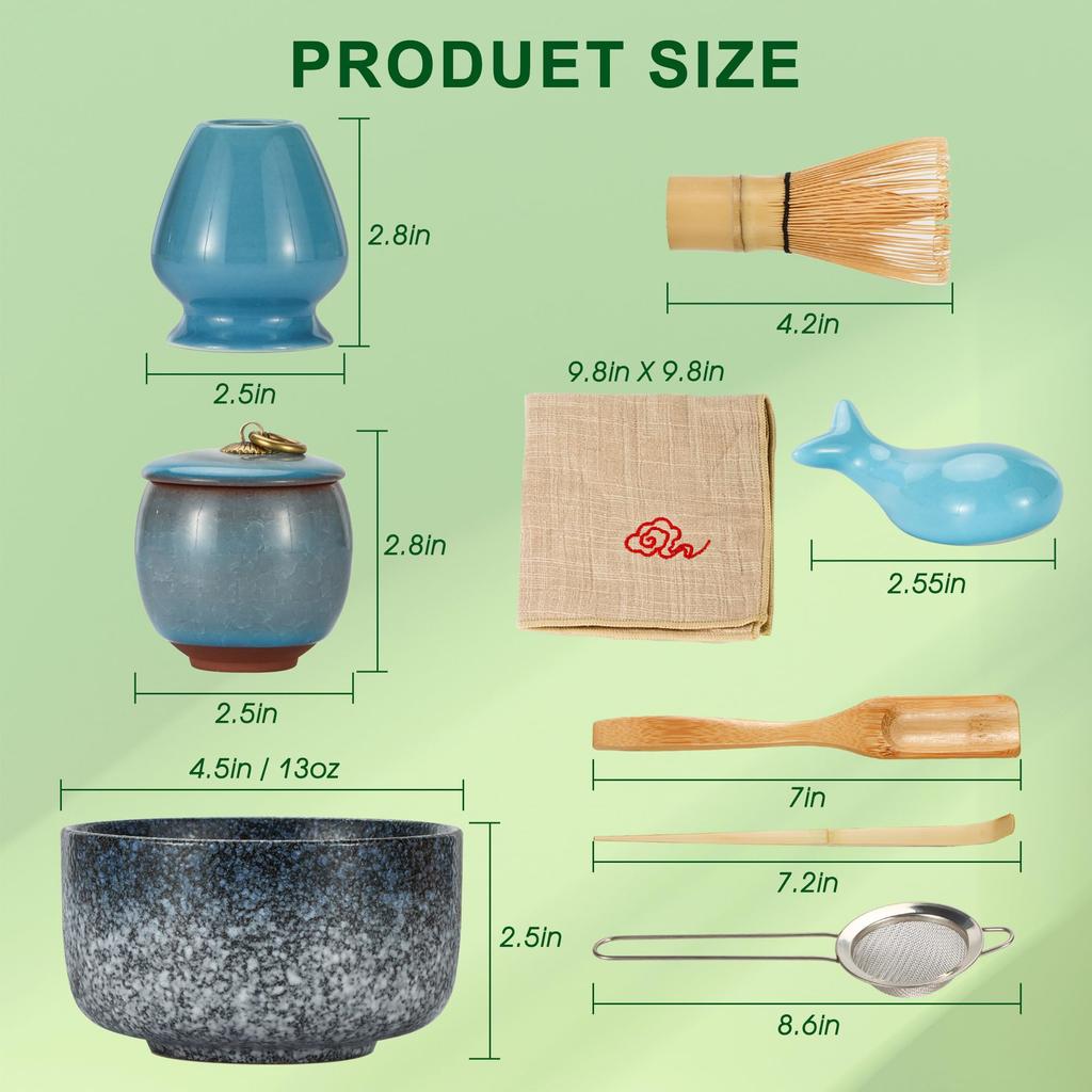 DiDiDiBirDi Matcha Tea Bowl Matcha Tea Tea Ceremony Set Is Suitable for and You Can Also Give a Matcha Tea Kettle Matcha Bamboo Shovel Natural Bamboo