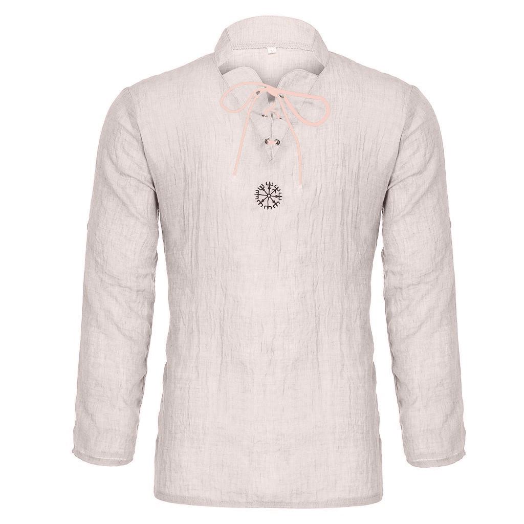Men's Summer  Fashionable Personality Cotton-linen  Longsleeved Top