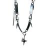 Star Pendant Necklace Alloy Texture Tassels Clavicle Chain Adjustable Length for Daily Wear and Special Occasions