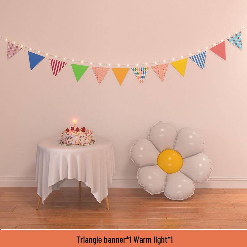 Birthday Pom Pom Bunting Set for Kids - First Party Decor & Photo Props
