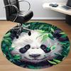 1pc Panda Bamboo Office Round Area Rug,  Mat Suitable ForOffice, Under Office Chairs Bedroom Living Room Home Decor, Room Deco