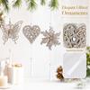 Christmas Tree Decorations, Glitter Hollow Snowflake Heart and Butterfly Hanging Ornaments, Tassel Flower