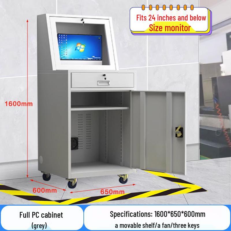Durable Moisture-Proof Movable Industrial PC Cabinet for CNC Workshop