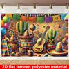 2D Flat Design 1 Piece. Mexican Carnival Background Banner - Suitable for Parties Weddings Birthdays