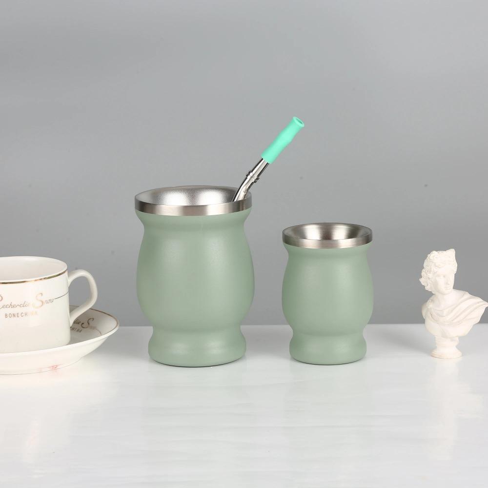 

Набор для мате на 4/8 унций включает в себя двойные стенки из нержавеющей стали 18/8, чашку для чая мате, кружку для кофе и воды, бомбильи, соломинки, фильтр 8oz 240ml светло-зеленый