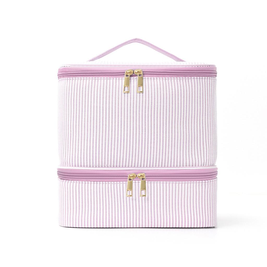Double Layer Bubble Mesh Makeup Bag With Large Capacity For Daily Use Women And Men