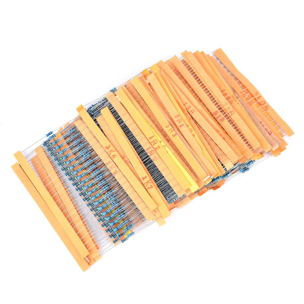 2600Pcs Metal Film Resistors Assortment Kits Set Durable Electronic Components 1 Ohm  3M Ohm