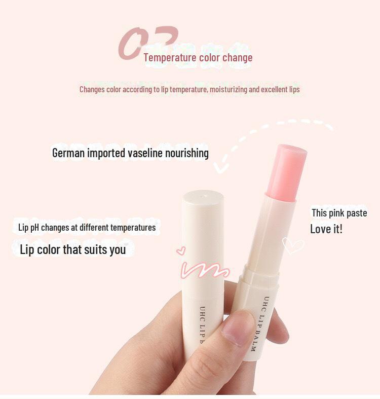 

Зволожуючий бальзам для губ із зміною кольору вазеліну: Зволожуюча маска для губ і безбарвний праймер проти висихання. Temperature sensitive color change