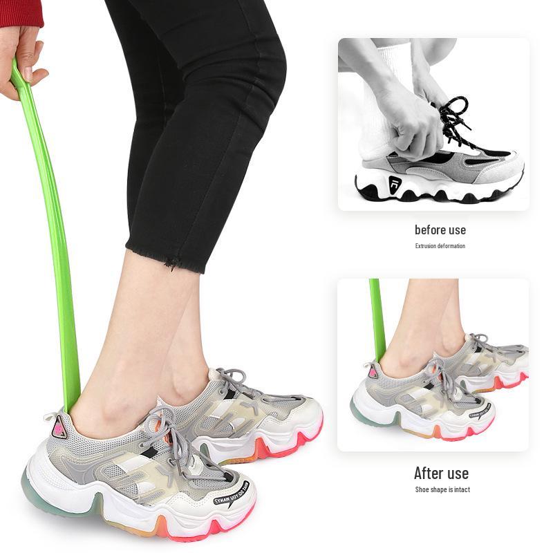Crystal Smooth Long Handle Shoehorn - No Splinters, Pregnant Women and Elderly-Friendly, No Bending Needed, Hangable Design.