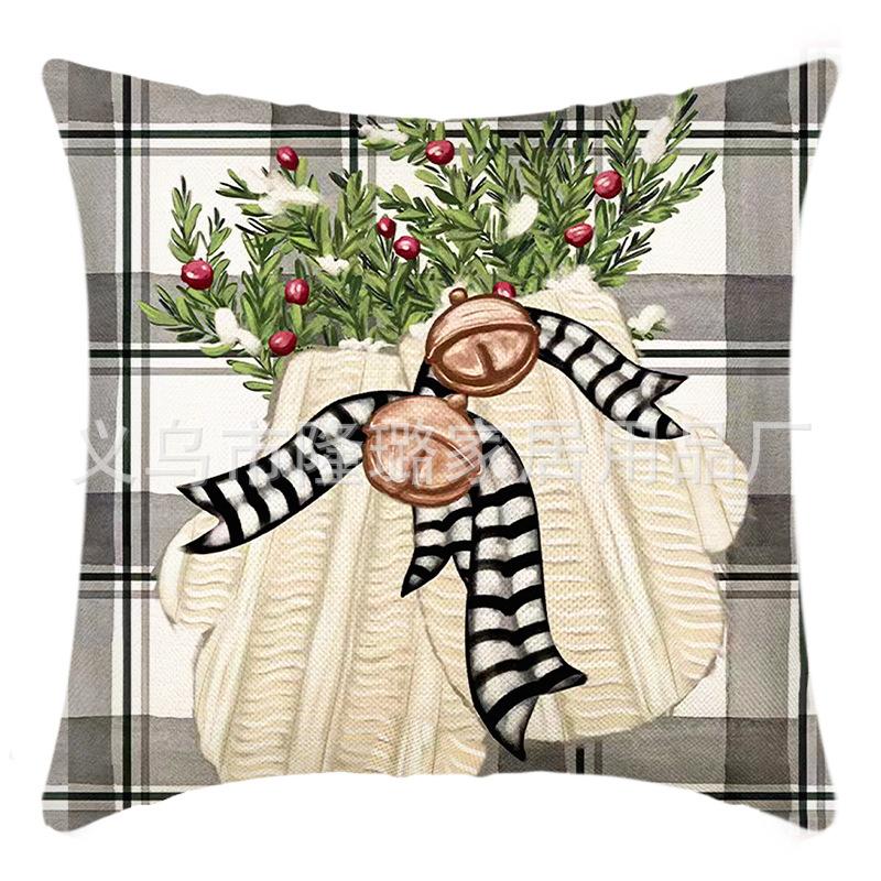 New Christmas Pillow Cover Home Pillow Cushion Sofa Cushion Linen Printed Sofa Cushion Cover