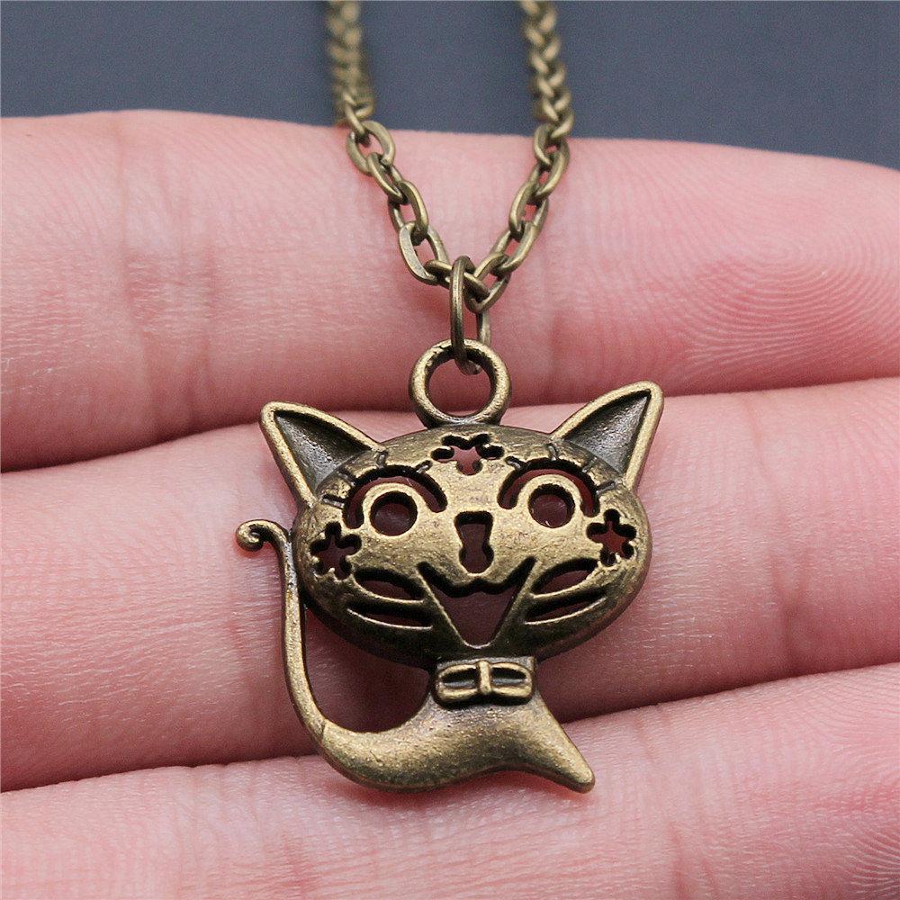 Pet Dog Cat Pendant Antique Bronze Metal Choker Necklace for Women New Arrival Gift
