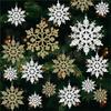 Premium-Snowflake Ornament Set 36Pcs- Plastic Christmas For Tree Decorations, Glitter Snowflakes For Holiday For Tree Flake