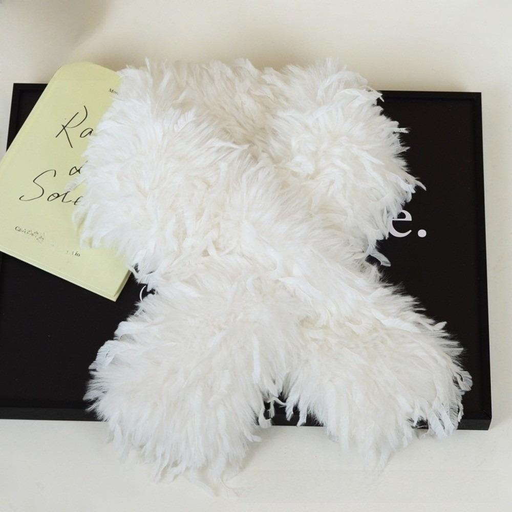 Autumn Winter Soft Plush Fluffy Fur Scarf Thicken Warm Neck Covers Cold Resistant Cross Neckerchief Neck Warmers