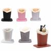 PU Leather Plush Eyeglass Holder Large Capacity Soft Plush Lining Eyeglass Stand Display Save Space Brush Pot Pen Holder