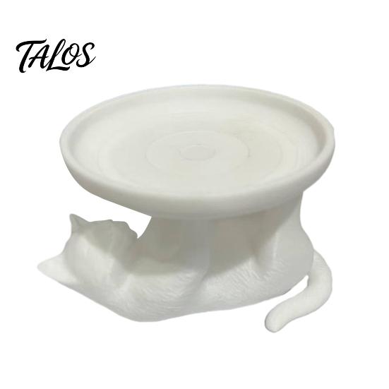 Talos 3D Printed Reclining Cat Jewelry Tray, Cute Ring Holder & Earring Organizer Dish for Dresser Vanity, Decorative Kitten Trinket Bracelets