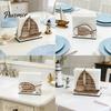 Rustic Wood Paper Towel Stand Wooden Napkin Holder, Vertical Ocean Style Dispenser, Square Theme Dispenser Ordered Storage Holder for Kitchen
