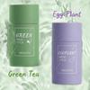 1 Pezzo Maschera Viso Tè Verde Olio Argilla Purificante Stick Controllo Sebo Melanzana Anti-Acne Maschera Solida