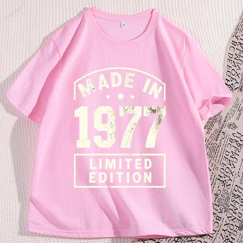 Mens Retro 1977 Limited Edition TShirt Regular Round Neck Design Clothes Comfortable Cotton Short Sleeve T Shirt Y2k Clothes