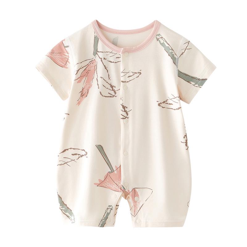 Summer Newborn Bodysuit Pajamas: Thin Short Sleeve Rompers for Babies