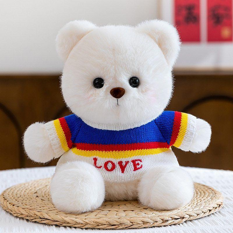 Wear Clothes Bear Plush Toy With Embroidered Heart Design For Kids And Adults Gift