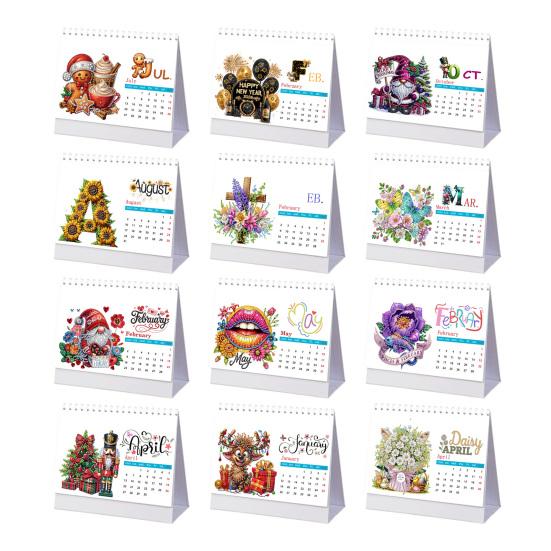 2026 DIY Desk Calendar Desktop Diamond Art Calendar Standing Monthly Calendar Planner for Home Office School Teachers New Year Gifts