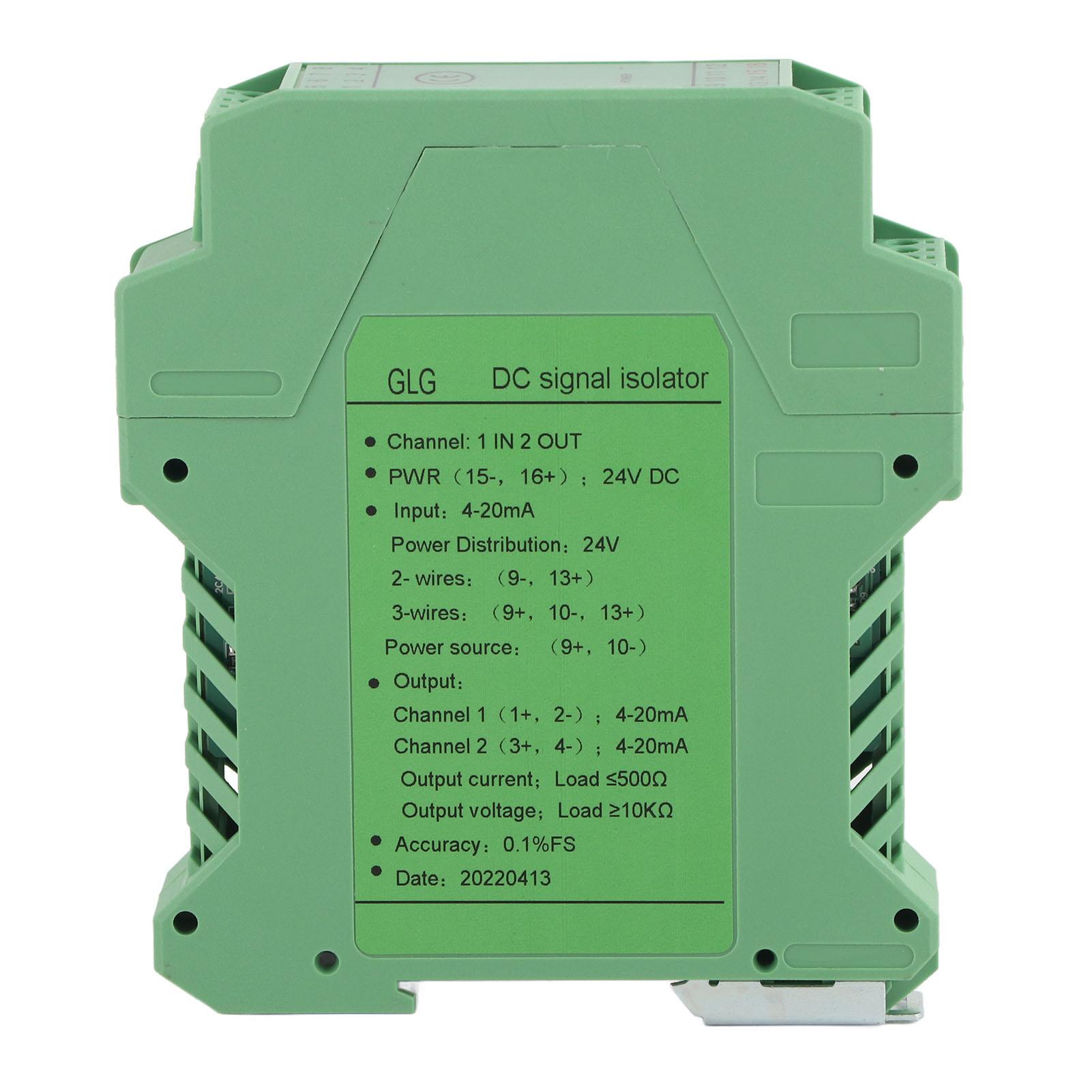 

DC 24V DC Current Signal Isolator Transmitter 4-20mA PLC Detect Signal Conditioner(#4) зелений