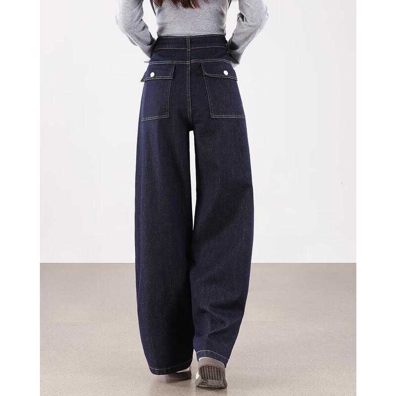 TERRE BLEUE Women's Petite High-Waist Wide-Leg Jeans