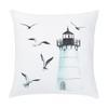 Cartoon Sailing Hot Air Balloon Lighthouse Pattern Cushion Cover Home Living Room Sofa Short Plush Pillow Case 45X45Cm