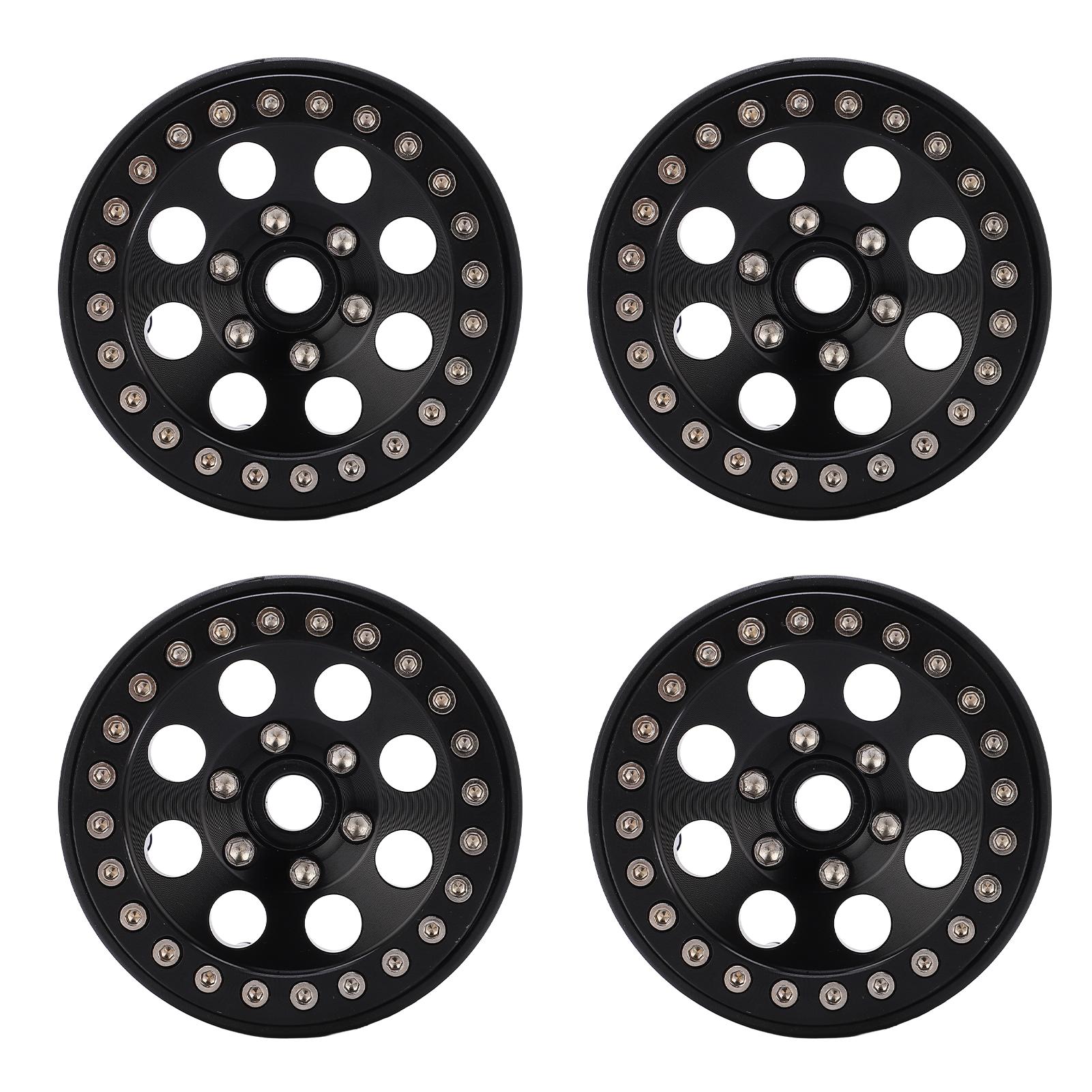 

4pcs 1.9 Inch RC Metal Beadlock 8 Round Hole Wheel Rim Hubs for Axial SCX10 90046 RC 110 CarBlack чорний